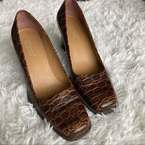 Franco Sarto Snakeskin Leather Pump